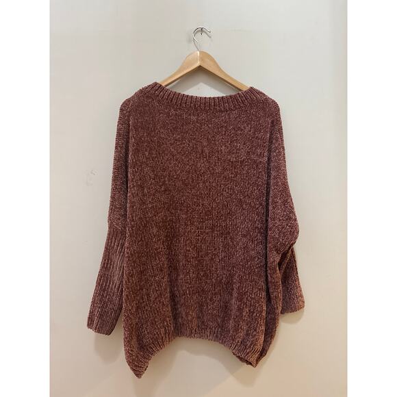 Anthropologie Raga Embroidered Purple Spice Crewneck Relaxed Fit Sweater Size L - Picture 5 of 6